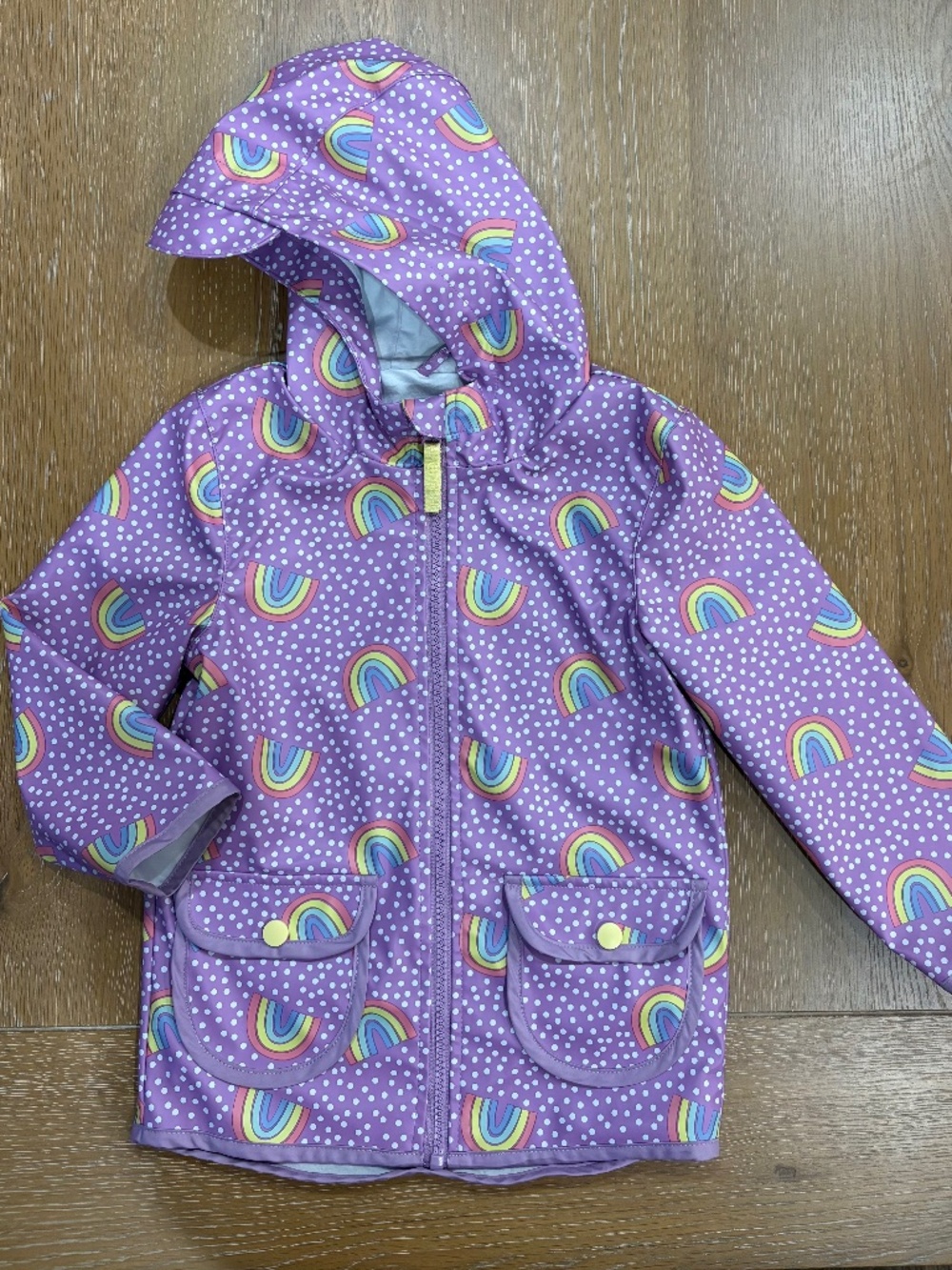 Cat & Jack Girls Purple Rainbow Raincoat